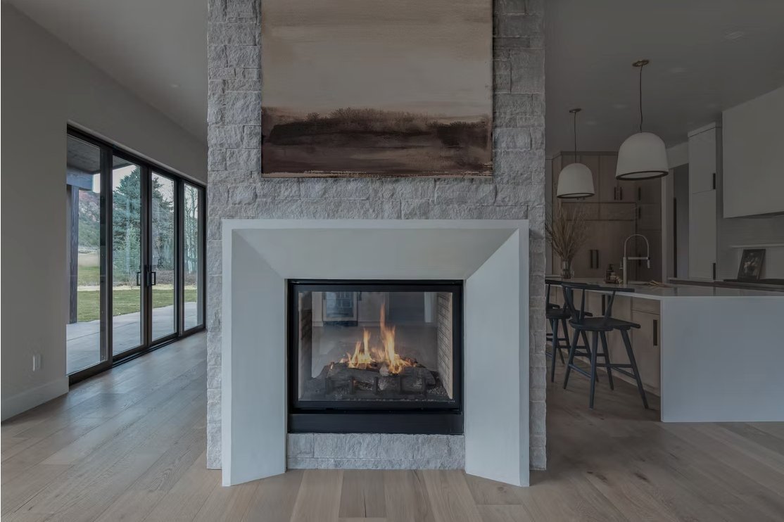 Great room with fireplace
