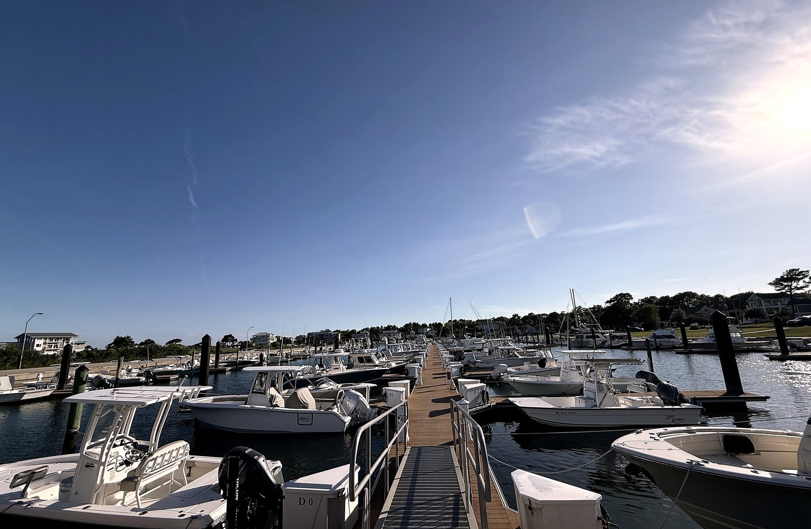 Marina dock with boats